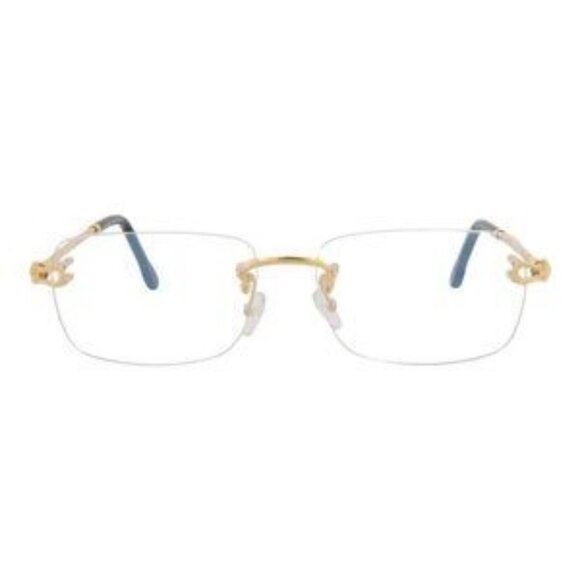Fred Womens Square/Rectangle Gold Gold Transparent Fashion Designer Eyewear